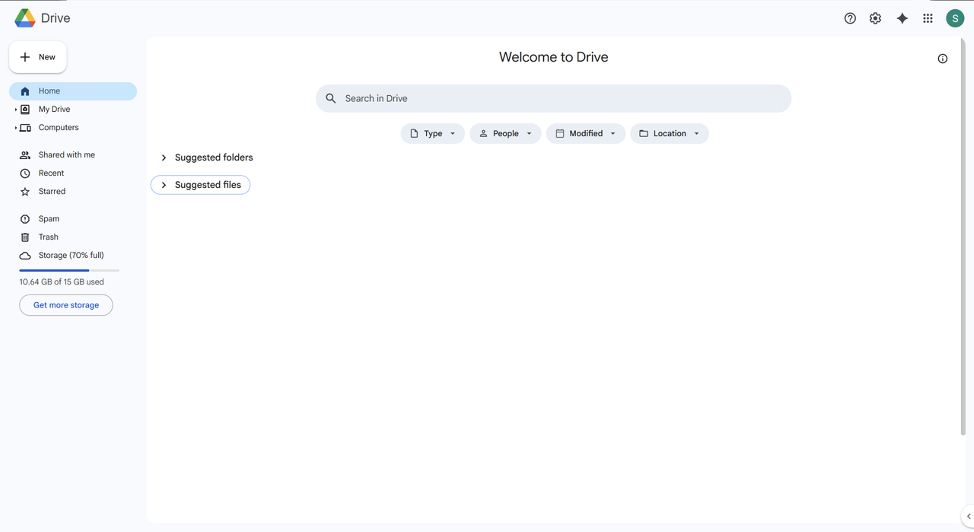 Google Drive interface