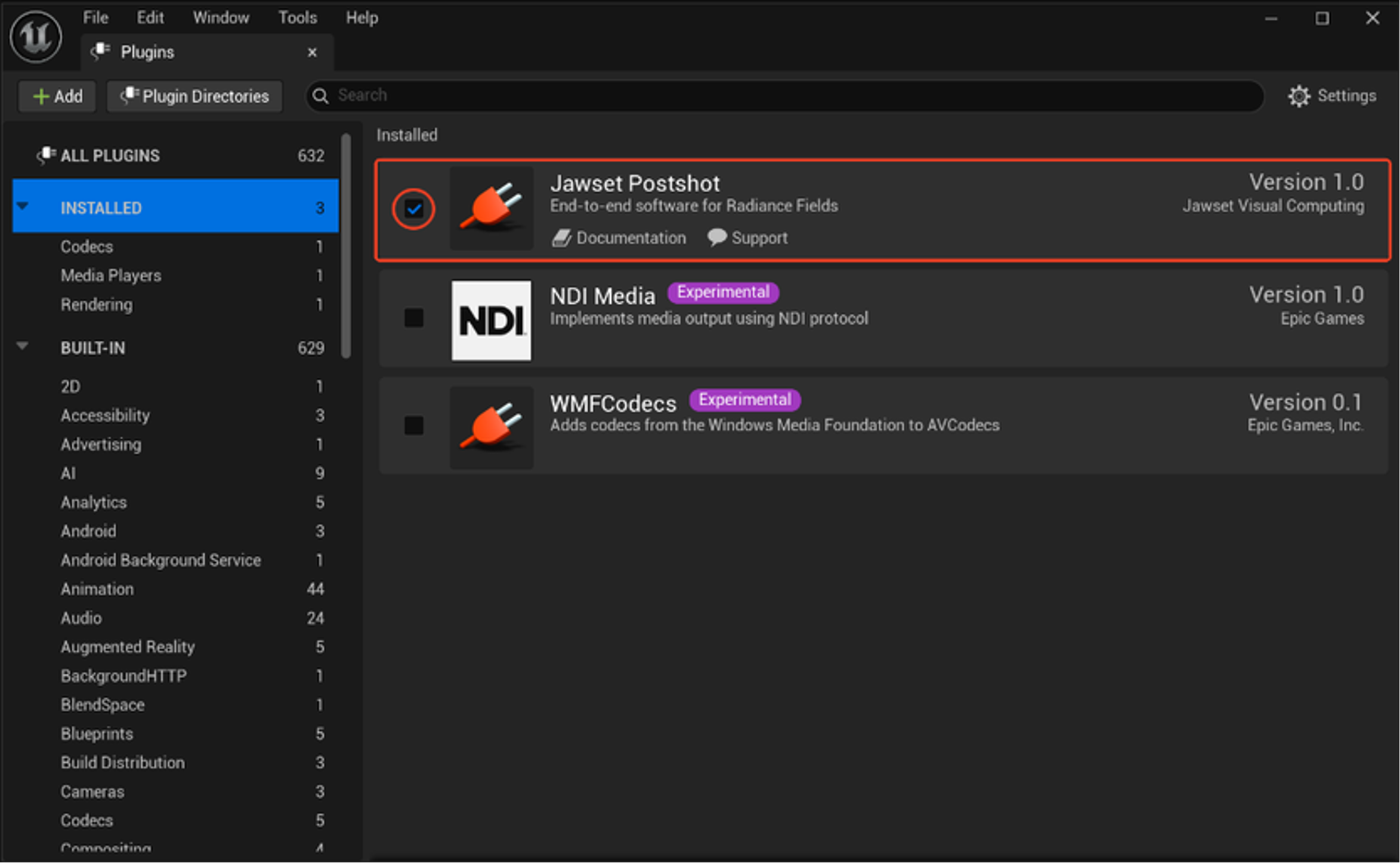 Enable plugin interface